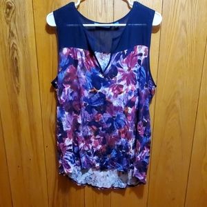 Sleeveless v neck top